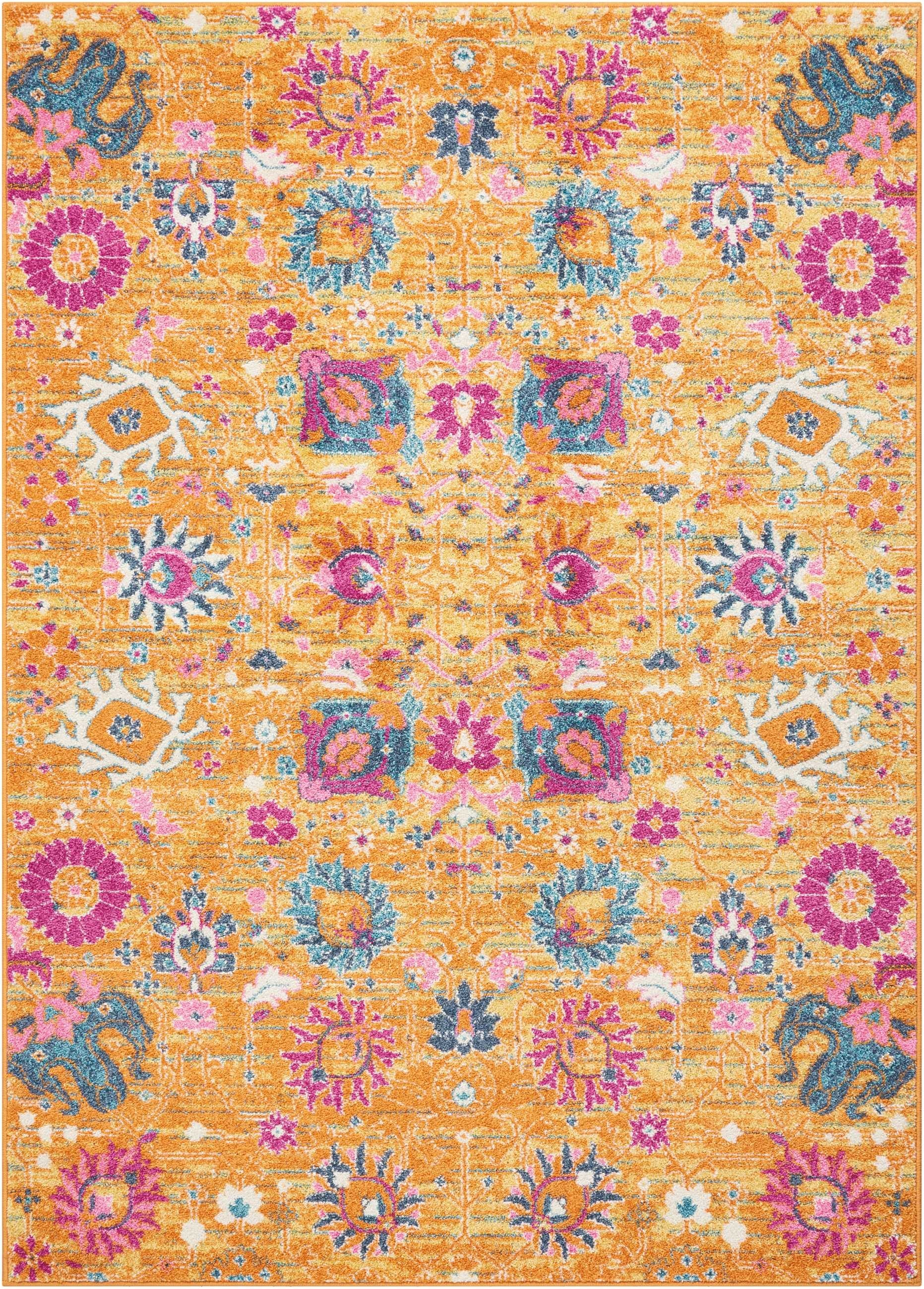 2' X 3' Sunset Floral Power Loom Area Rug