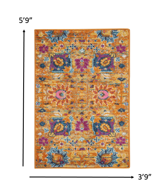 2' X 3' Sunset Floral Power Loom Area Rug