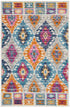 5' X 7' Blue And Pink Ogee Power Loom Area Rug