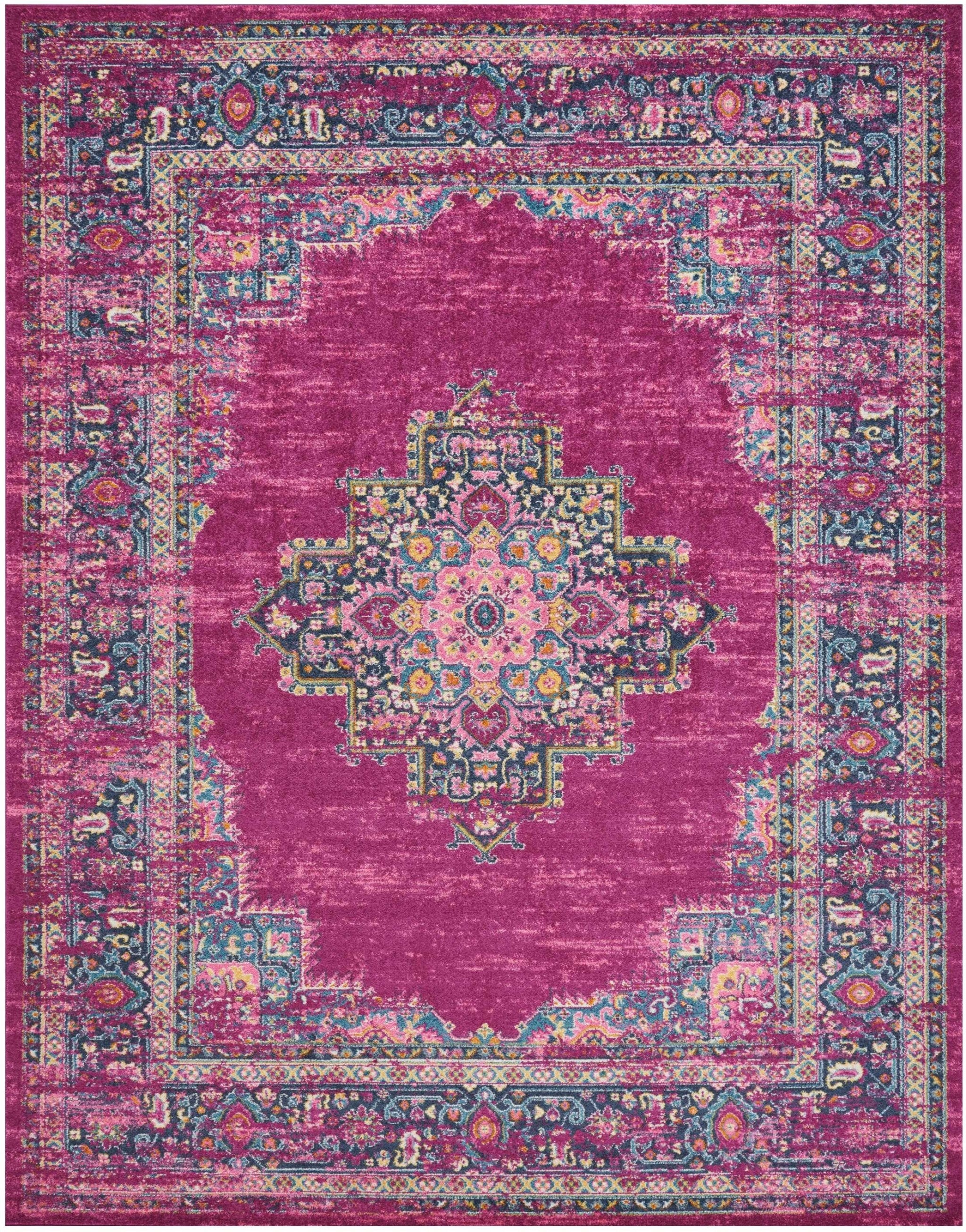 10' Fuchsia Power Loom Runner Rug