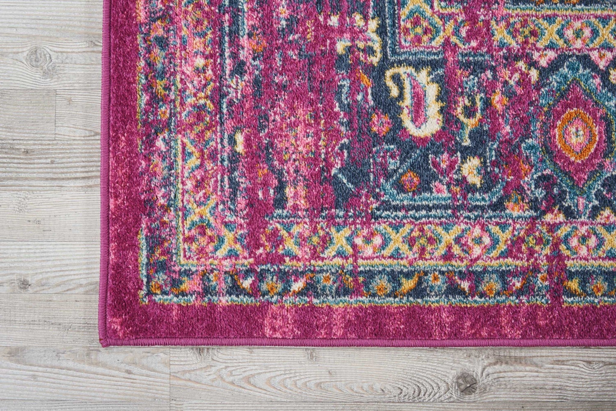 10' Fuchsia Power Loom Runner Rug