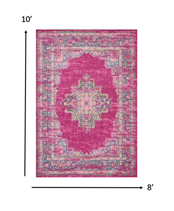 10' Fuchsia Power Loom Runner Rug