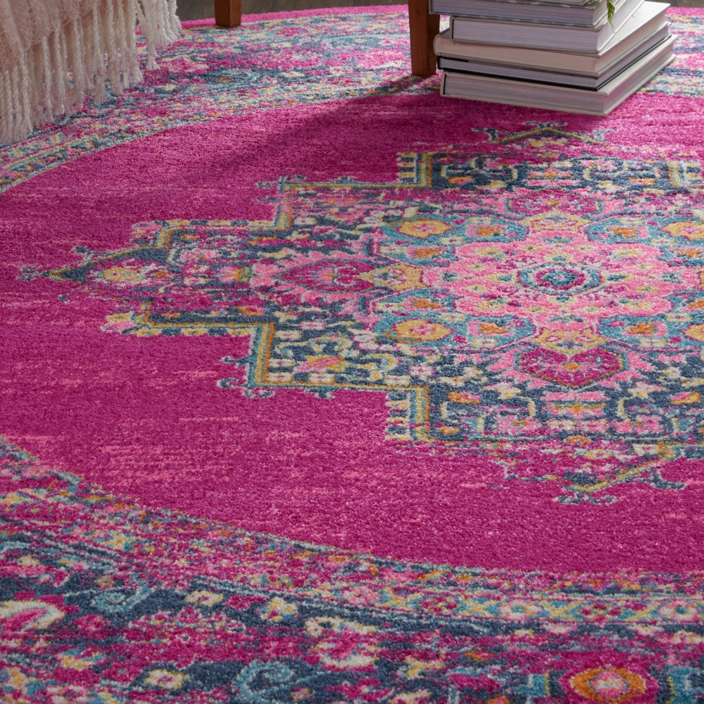 10' Fuchsia Power Loom Runner Rug