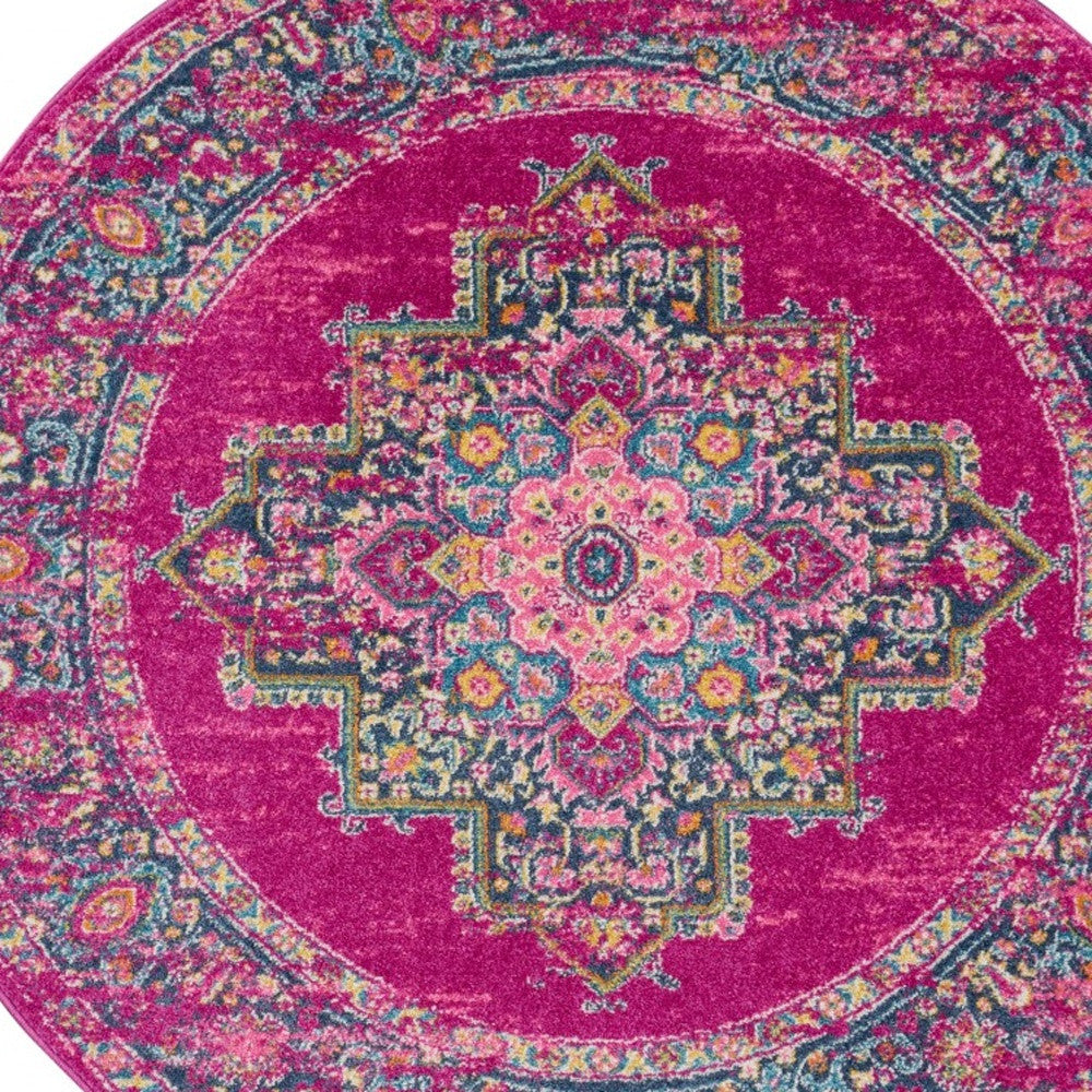 10' Fuchsia Power Loom Runner Rug