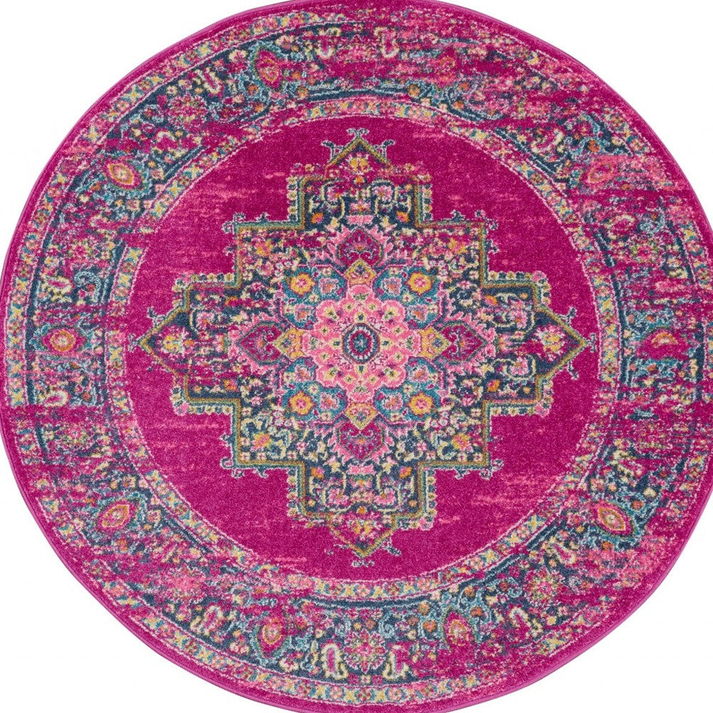 10' Fuchsia Power Loom Runner Rug