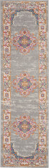 8' Gray Power Loom Runner Rug