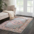 4' Gray Round Power Loom Area Rug