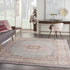 4' Gray Round Power Loom Area Rug