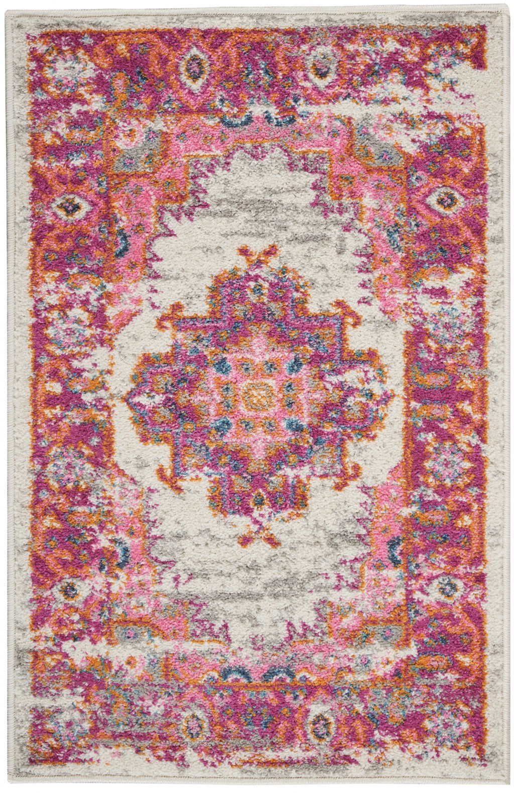 6' Fuchsia Power Loom Runner Rug