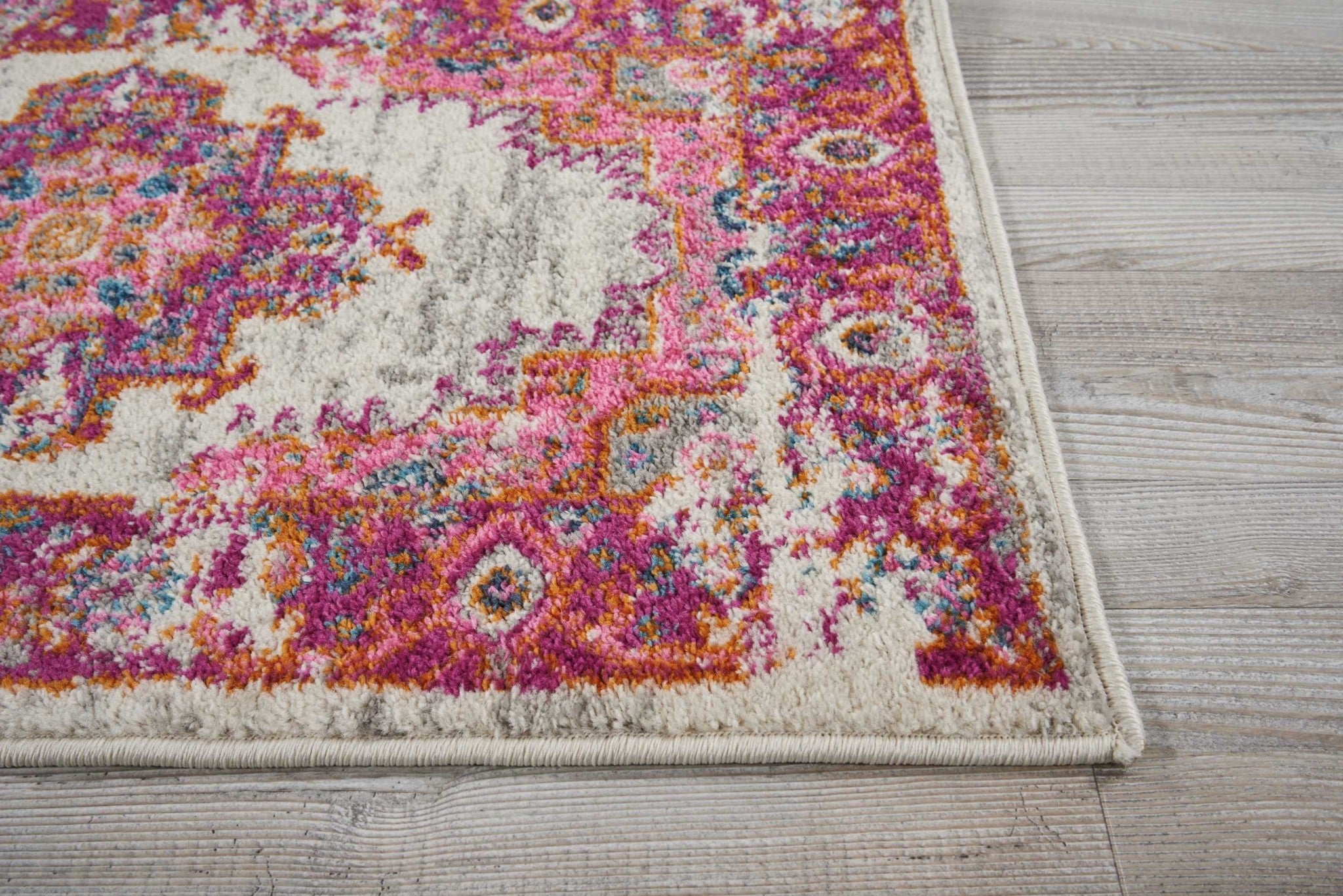 6' Fuchsia Power Loom Runner Rug