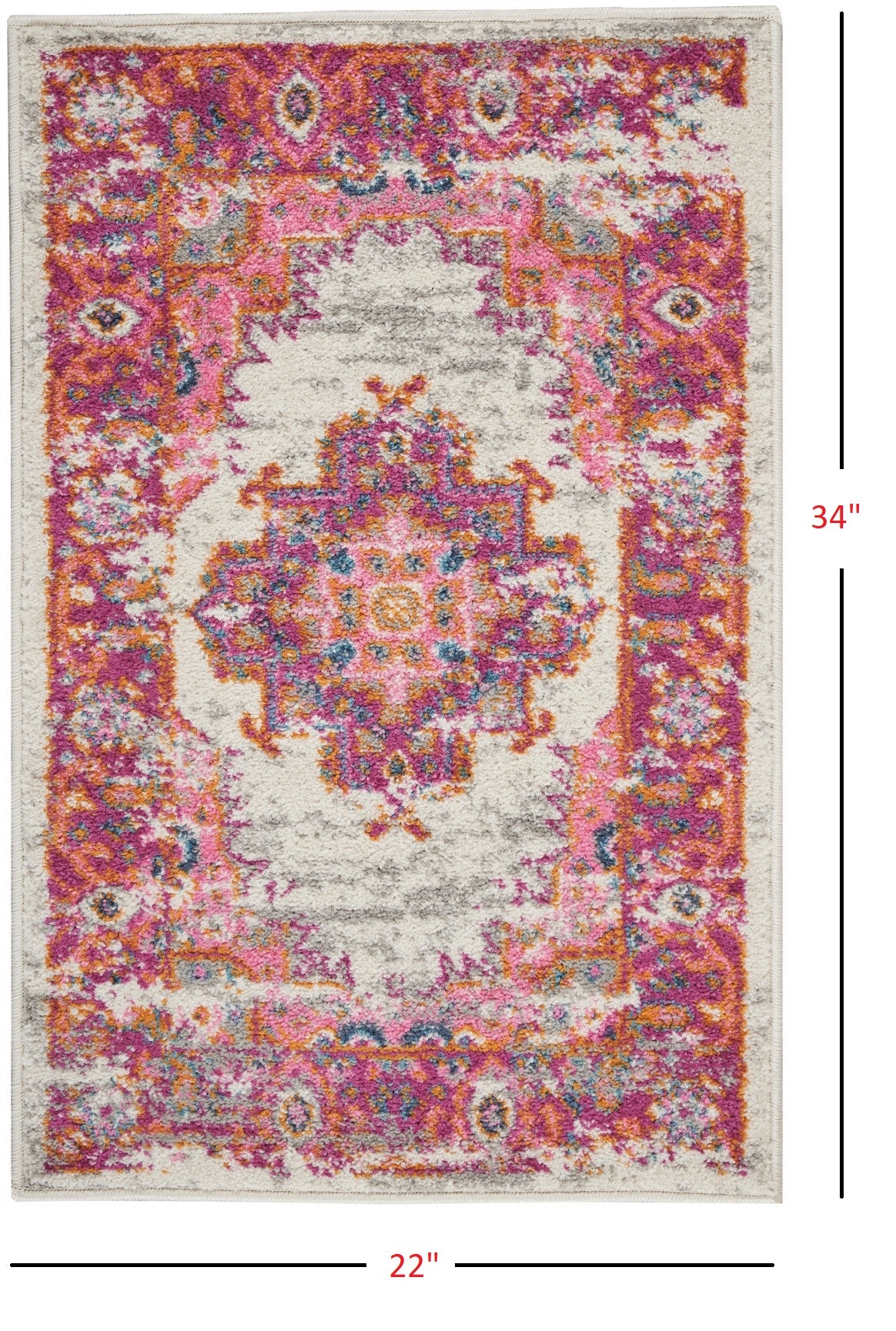 6' Fuchsia Power Loom Runner Rug