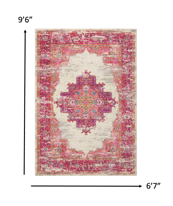 6' Fuchsia Power Loom Runner Rug