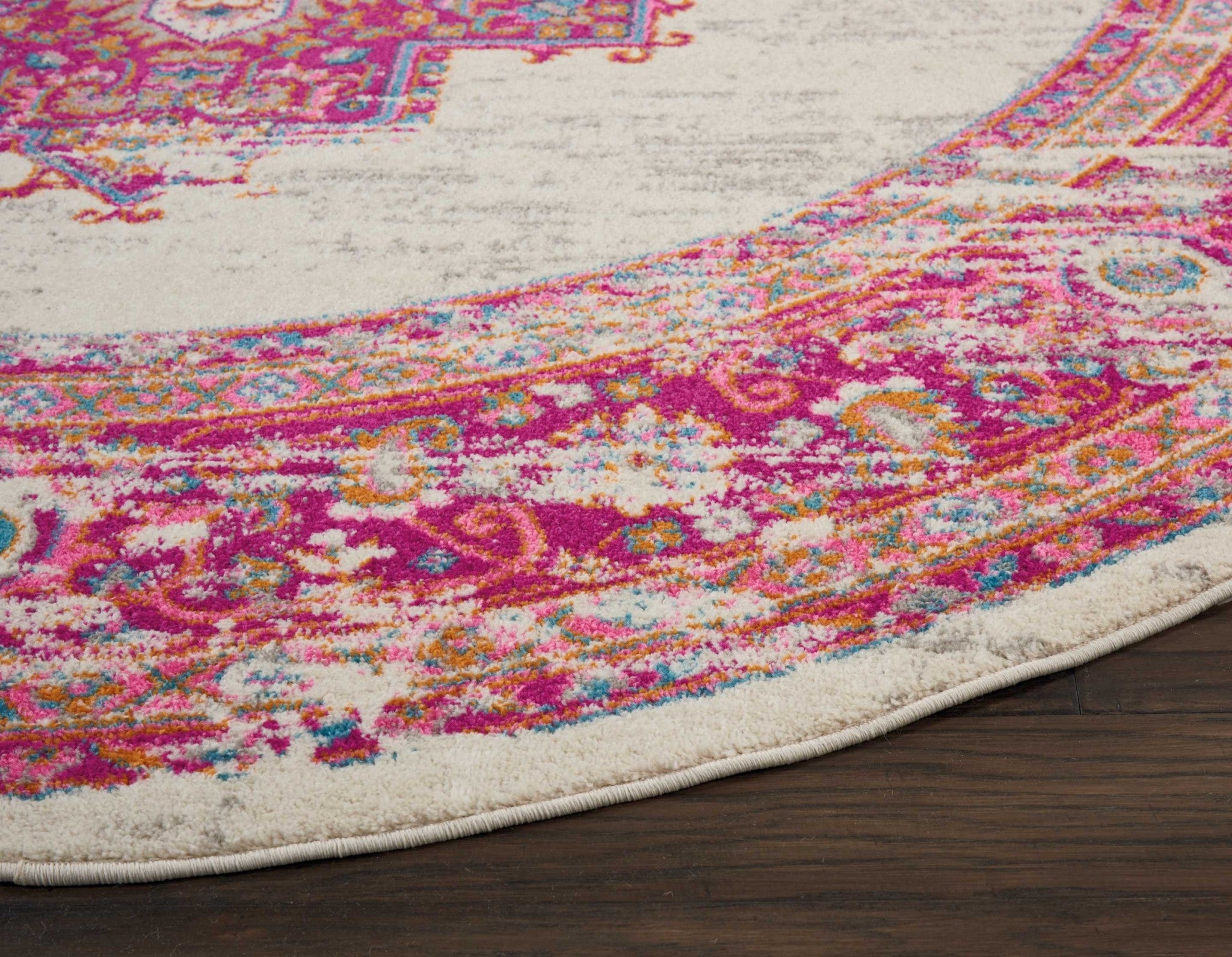 6' Fuchsia Power Loom Runner Rug