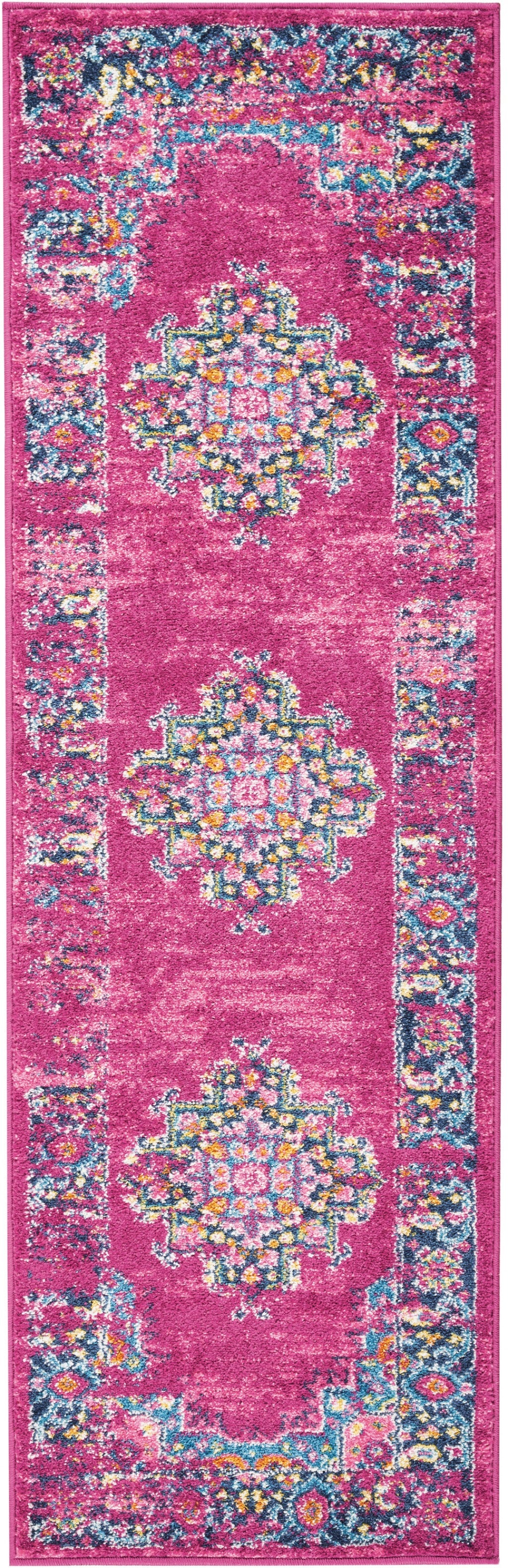 10' Fuchsia Power Loom Runner Rug