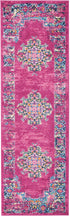 10' Fuchsia Power Loom Runner Rug