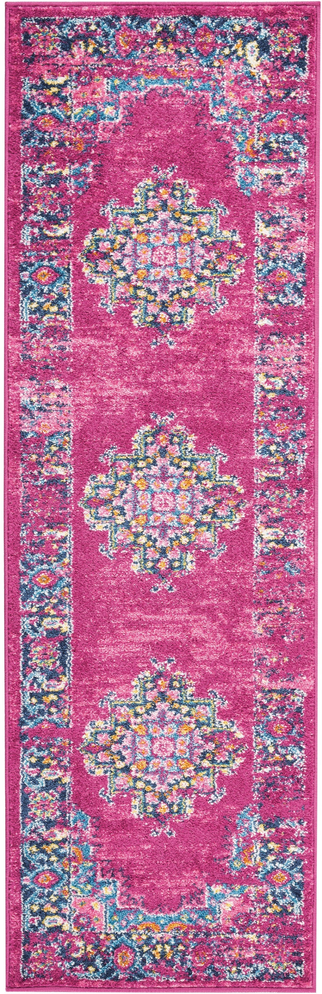 10' Fuchsia Power Loom Runner Rug