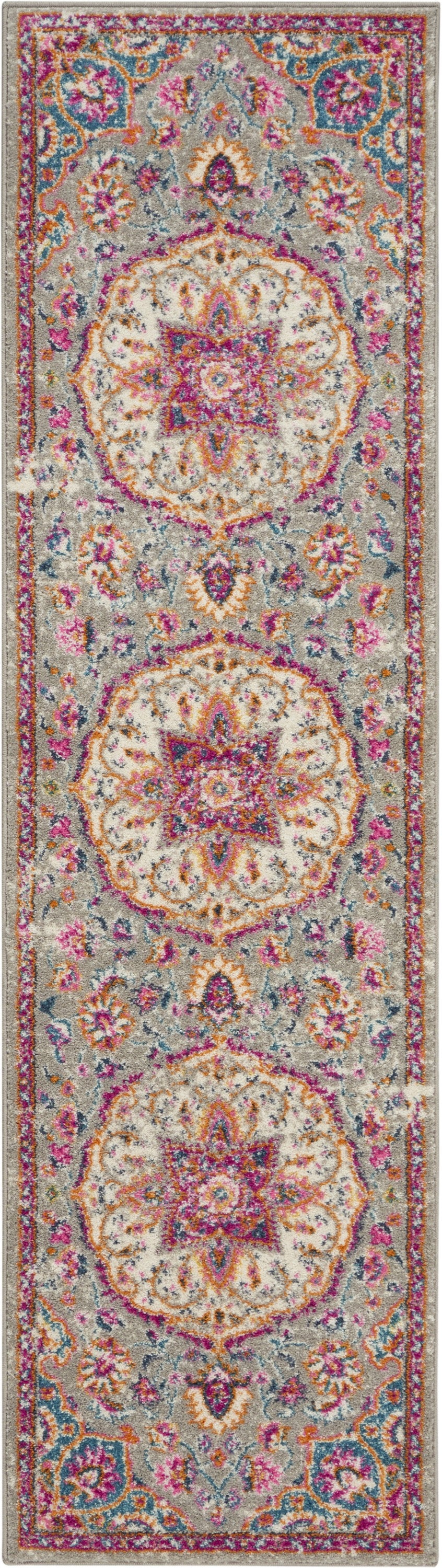 2' X 3' Pink And Gray Power Loom Area Rug