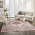 2' X 3' Pink And Gray Power Loom Area Rug