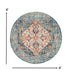 4' Blue And Ivory Round Power Loom Area Rug