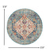 4' Blue And Ivory Round Power Loom Area Rug