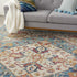 4' Blue And Ivory Round Power Loom Area Rug