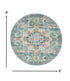 8' Blue And Ivory Round Dhurrie Area Rug