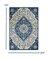 4' X 6' Blue And Ivory Power Loom Area Rug