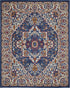 4' X 6' Blue And Ivory Power Loom Area Rug