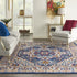 4' X 6' Blue And Ivory Power Loom Area Rug