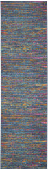 5' X 7' Blue And Orange Abstract Power Loom Area Rug