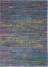 5' X 7' Blue And Orange Abstract Power Loom Area Rug