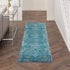 6' Blue Southwestern Power Loom Runner Rug