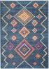 4' X 6' Navy Blue Southwestern Berber Area Rug