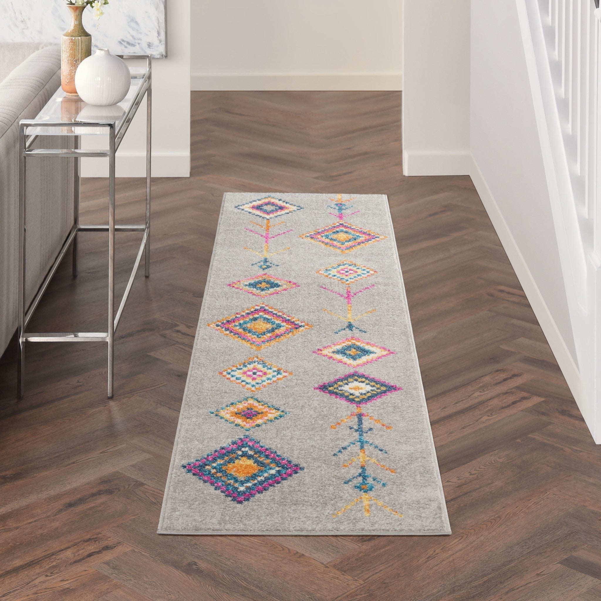 2' X 3' Gray Geometric Berber Area Rug