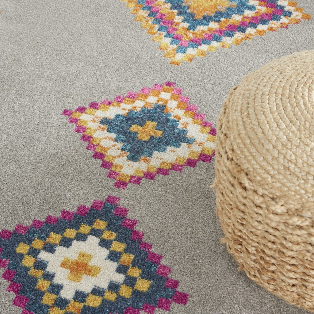 2' X 3' Gray Geometric Berber Area Rug