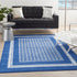 4' X 6' Navy Blue Geometric Dhurrie Area Rug