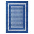 4' X 6' Navy Blue Geometric Dhurrie Area Rug