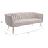 70" Beige And Gold Polyester Sofa