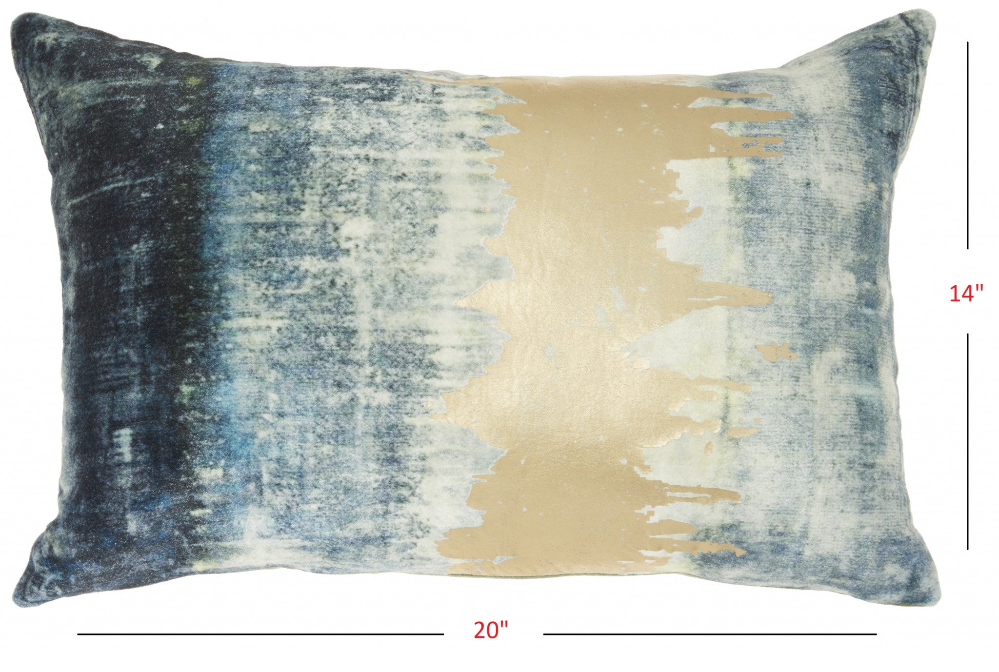 Glamorous Teal Lumbar Pillow With Metallic Gold Accents