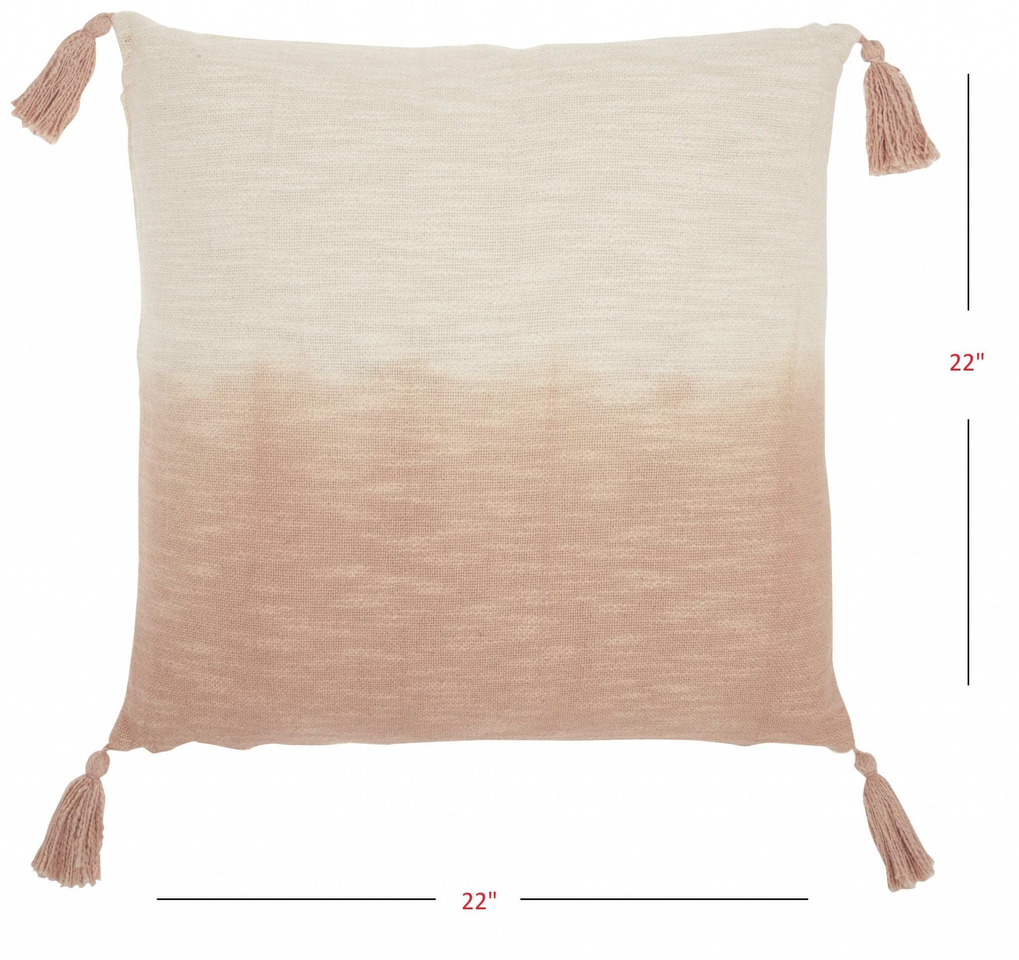 Pink Ombre Tasseled Throw Pillow