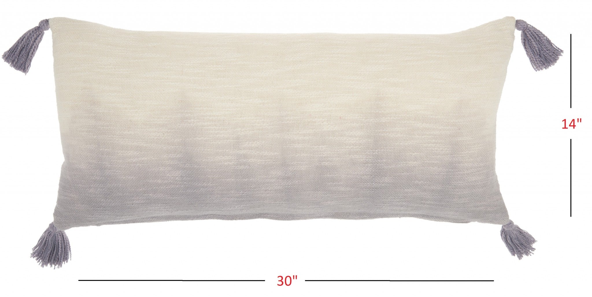 Gray Ombre Tasseled Lumbar Pillow