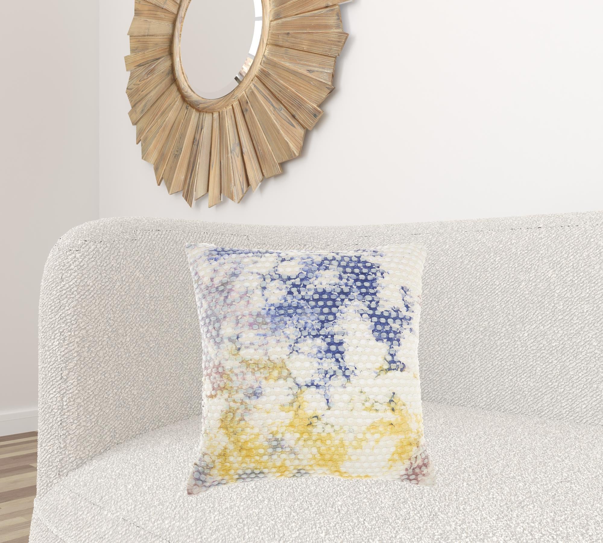 Multi Color Cotton Acryllic Accent Throw Pillow