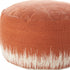 20" Terra Cotta And Abstract Round Pouf Ottoman