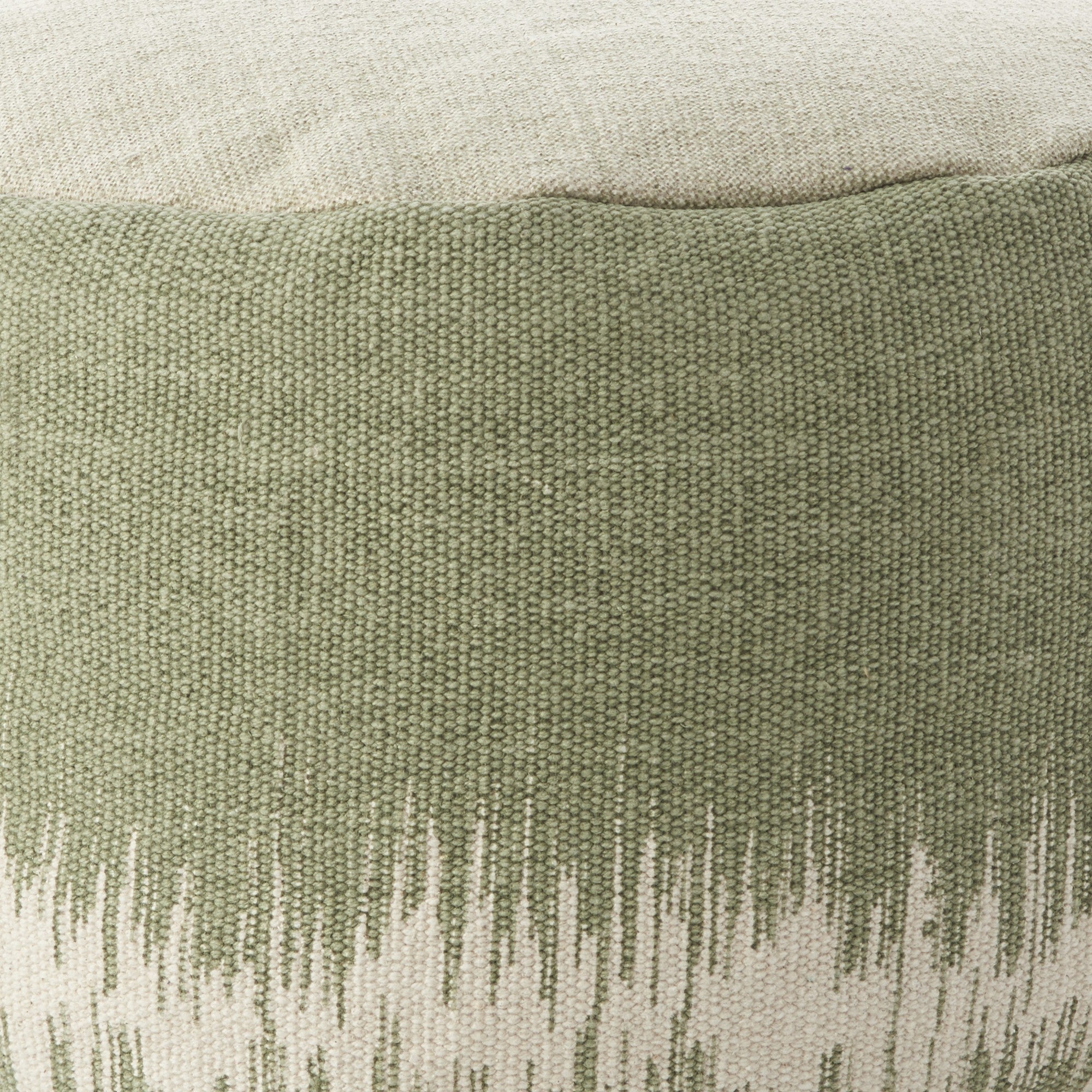 20"  Sage Green Abstract Round Pouf Ottoman