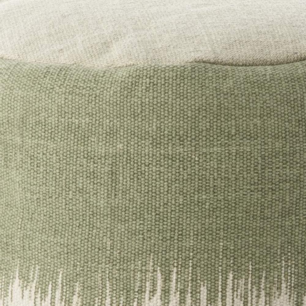 20"  Sage Green Abstract Round Pouf Ottoman