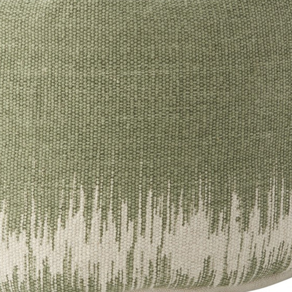 20"  Sage Green Abstract Round Pouf Ottoman