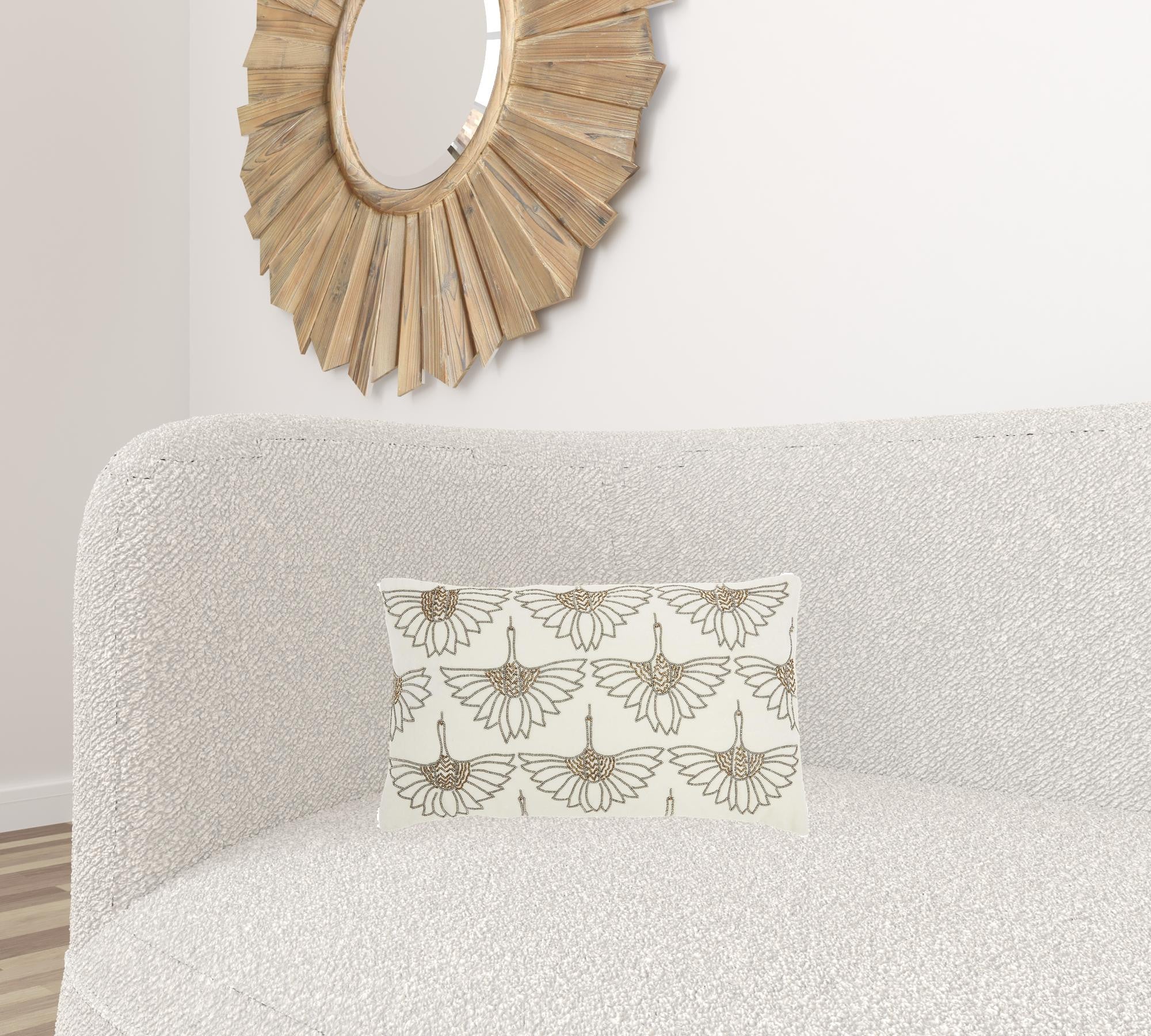 Brilliant Ivory Lumbar Pillow