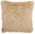 Soft Beige Shag Accent Pillow