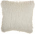 Soft White Shag Accent Pillow