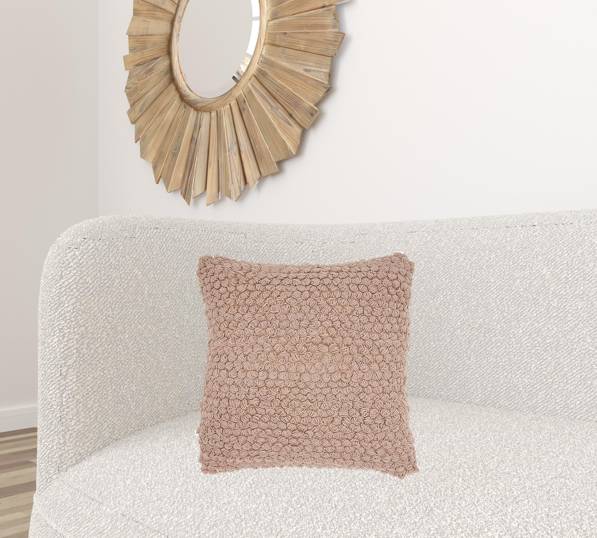 Pink Knotted Detail Throw Pillow